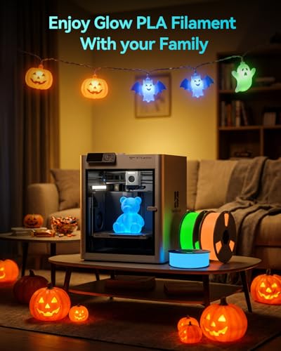 SUNLU 2KG Glow in the Dark PLA Filament 1.75mm, Glow Blue+Glow Green - color: Luminous Pla, Glow Blue+glow Orange