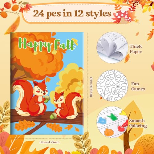 BenLouis 24 Pack Fall Mini Activity Books for Kids ages 4-8-16 - style: Fall
