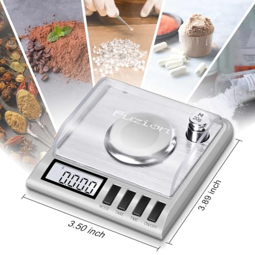 Fuzion Digital Milligram Scale, 50g/0.001g Powder Scale with 6 Accessories - color: Silver