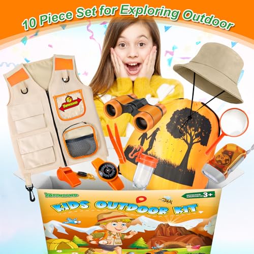 YOPINSAND Kids Explorer Kit & Bug Catcher Kit, Kids Outdoor Exploration Set - color: Orange