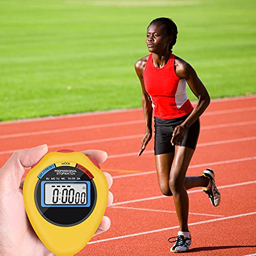 12 Pack Multi-Function Electronic Digital Sport Stopwatch Timer, Large Display with Date Time and Alarm Function,Suitable for Sports Coaches Fitness Coaches and Referees
