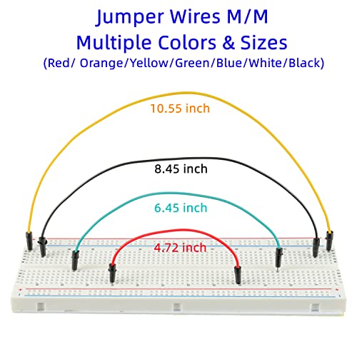 BOJACK 130 Pcs Flexible Breadboard Jumper Wires - size: 130 Pcs Flexible Jumper Wires