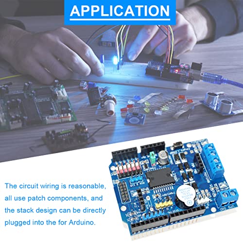 L298P Motor Driver Module H-Bridge Driver Shield Expansion Board Speed Controller High-Power DC Stepper Motor Controller Bluetooth Interface with 24AWG Cable for Arduino