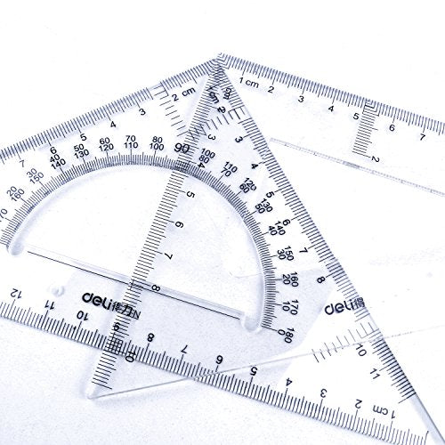 BronaGrand Triangle Ruler Square Set, 30/60 and 45/90 Degrees, Set of 2 - size: 12/18cm