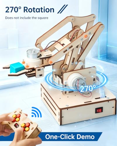 Robot Arm Kits, Robotics for Kids Ages 8-12 14-16 STEM Toys, DIY Science Experiment Engineering Building Circuits Projects, Birthday Gifts for 9 10 11 13 14 15 16+ Year Old Boys Girls Teens Adults
