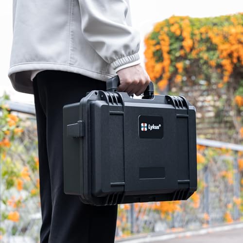 Lykus HC-3010 Waterproof Hard Case with Foam, Inner Size 10.75*6.65*3.94in - color: Black, size: HC-3010