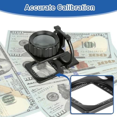 Rongon Jewelers Loupe Magnifier, Pocket Magnifying Glass, 15X Folding Magnifiers, Small Magnifying Lens for Reading, Jewelry, Textile, Stamps, Coins, Rocks