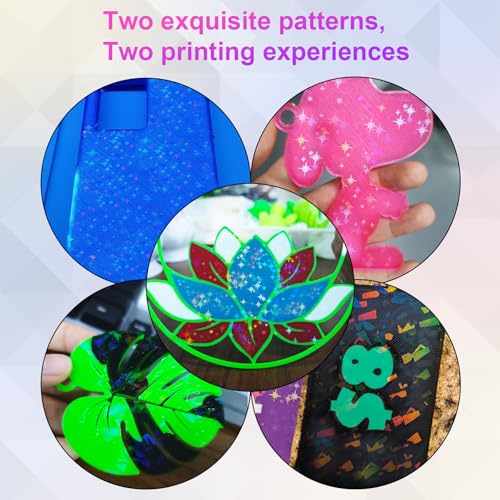 IdeaFormer-3D Rainbow Confetti PEF+Galaxy PEY Build Plate for Creality K1C/K1/K1 SE/Ender 3 V3 SE/Ender 3 V3 KE/Ender 3 S1/Pro/Ender 5 S1, Flexible PEF PEY Spring Steel Effect Sheet 235x235mm - color: Confetti PEF+Galaxy PEY