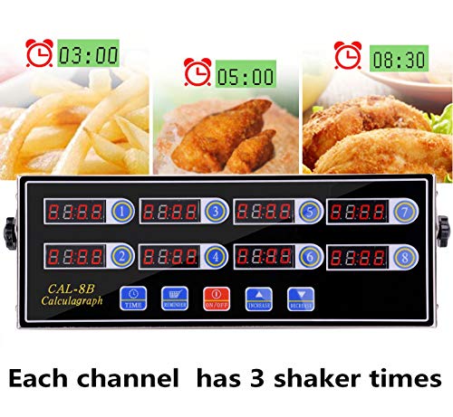 Commercial 8 Channel Kitchen Timer Digital Restaurant Timers Professional Loud Alarm Cooking Reminder