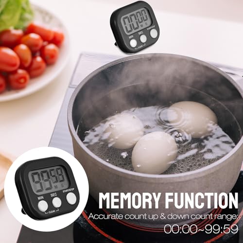 Leumoi 24 Pcs Digital Kitchen Timers Bulk Timer for Classroom, Black - color: Black