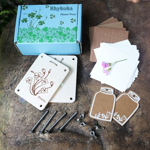 Rhykoka Pocket Flower Press, 8.5X6.5CM 6 Layers Mini Flower Press Kit, Portable Small Leaf Petal Flower Preservation for Travel (Silver) - color: Silver