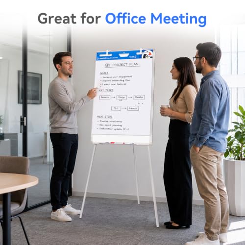 Maxtek Easel Whiteboard 36 x 24 in, Stand Tripod with Height Adjustable - style: 36x24 White