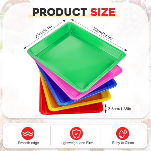 Ziliny 30 Pcs Plastic Art Tray for Classroom, 12.6 x 9.1 x 1 Inch - color: Multicolor