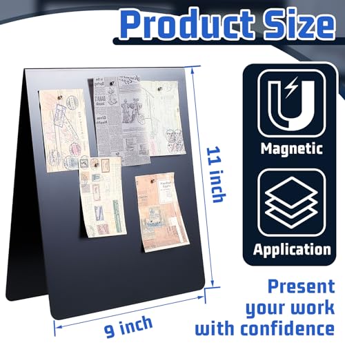 Leinuosen 1 Pcs 11 x 9 Inch Magnetic Display Board Stand, Black - color: Black, size: 11 x 9 inch