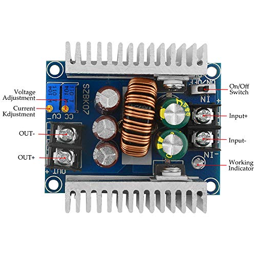 20A 300W High-Power Buck Converter Module DC 6-40V to DC 1.2-36V Adjustable Constant Voltage Constant Current Power Module Charging Drive with Short Circuit Protection