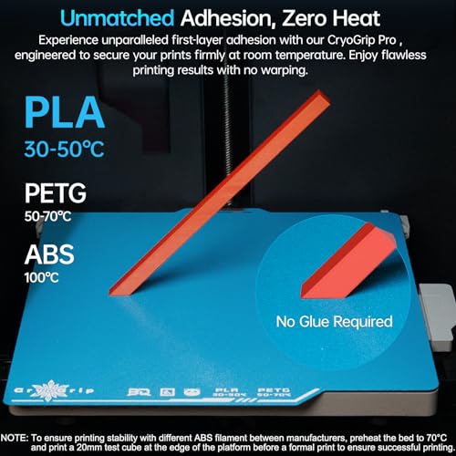 BIQU CryoGrip Pro Frostbite for Bambu-Lab P1S/P1P/P2S/X1C/X1E/X2D/A1 257x257mm Cold Build Plate Room Temperature Print Double Sided Upgrade Plate Removable Surface Platform - color: Frostbite-Original, size: P1/P2/X1/A1/X2D