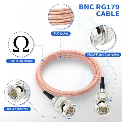 Superbat 3G HD SDI Cable BNC Jumper 30cm 75 Ohm RG179 Jumper for Cameras - size: 30cm