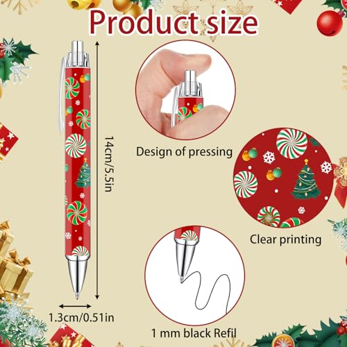 Idealmuzik Candy Cane Pens Set – Cute Holiday-Themed Gel Pens for Kids, Teachers, and Office Gift Exchange – Red and White Candy Cane Designs – Perfect Stocking Stuffers and Stationery Gifts,8 Pack - color: Christmas