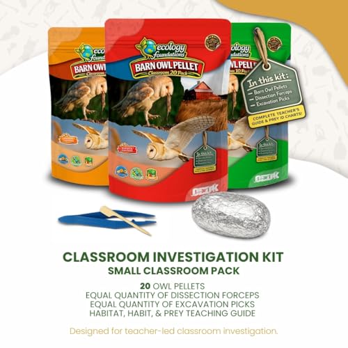 Barn Owl Pellets for Dissection for Classrooms, Small 20-Pack Kit by OBDK - size: Small (1.0 to 1.5 inches)