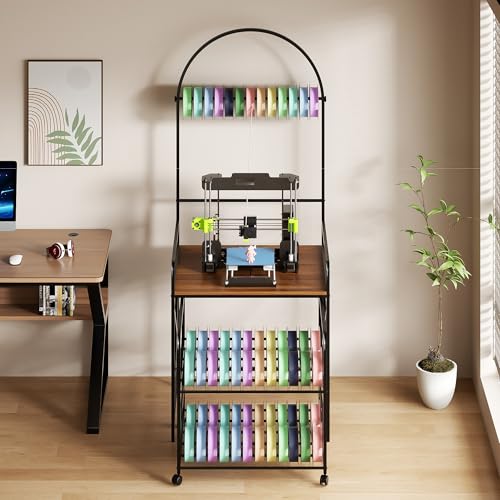 Large 3D Printer Stand with Filament Storage & Rolling Printer Cart
