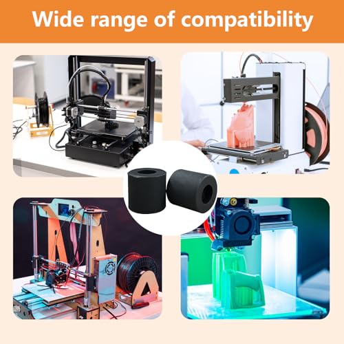 16 Pcs 3D Printer Silicone Solid Bed Leveling Mounts, Heat-Resistant Buffer Silicone Bed Spacers 16 mm & 18 mm, Stable Hot Bed Leveling Column Parts for Most 3D Printer (Black, 0.62" & 0.7")