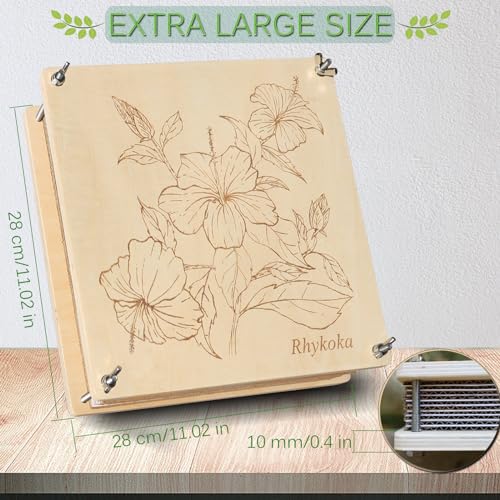Rhykoka Wooden Flower Press, 11x11 inch 10 Layers Extra Large Flower Pressing Kit for Adults