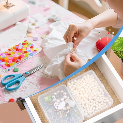 Clear Plastic Crayon Boxes with Lids, Stackable Mini Storage Containers with Dry Erase Labels for Art Crafts, Crayon Organizer for Classroom and Office Supplies (16)
