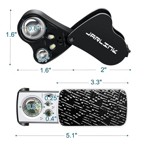 JARLINK 2 Pack 30X 60X 90X Illuminated Jewelers Loupe - color: Black