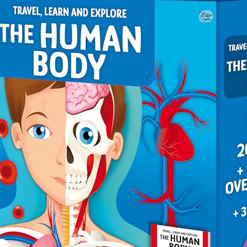 Sassi: Travel, Learn & Explore - The Human Body - 200pc Shaped Puzzle & 32-Page Book, Educational Set, Facts About Bodily Systems, (N.E. 2024) Kids 6+
