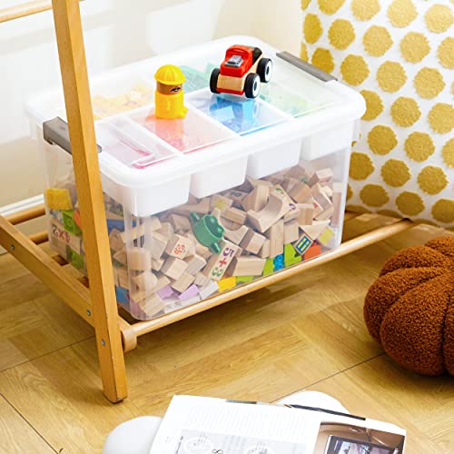 Citylife 32QT Clear Craft Organizers and Storage Box with Removable Tray - size: 32 Qt- 1 Pack