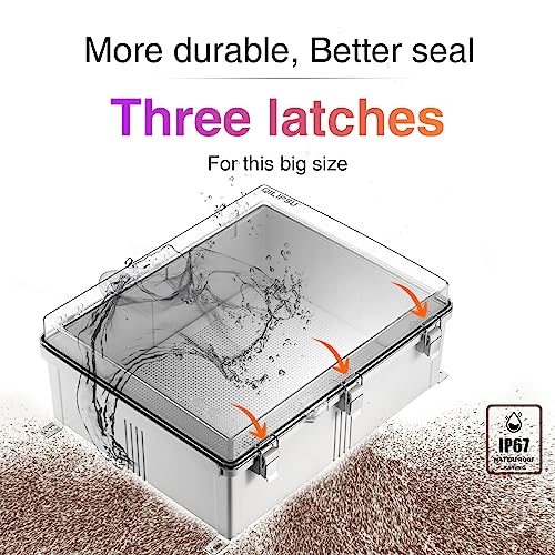 QILIPSU Outdoor Electrical Box Waterproof Junction Box 20"x16.1"x7.9" - color: Clear, size: 20"x16.1"x7.9"