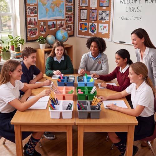 Geelin 24 Pack Classroom Caddy Bulk, 9.3 x 8.5 x 5.1 inch, Morandi - color: Morandi, size: 9.3 x 8.5 x 5.1 inch