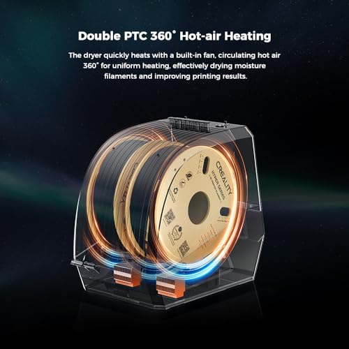 Creality Space Pi Filament Dryer Plus, 2 Spool 3D Printer Filament Dryer Box, Double 360° Heating & Fan, Touch Screen, Holder for PLA PETG ABS TPU, 1.75/2.85/3mm - color: 2 Spool Dryer