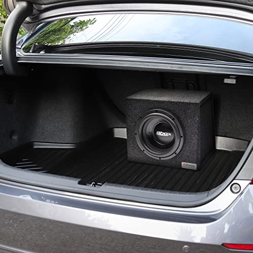 Bbox Single 10 Inch Subwoofer Sealed Enclosure - Car Subwoofer Box & Enclosures - Premium Subwoofer Box Improves Audio Quality, Sound & Bass - Red & Black Spring Terminals - Charcoal - size: 10 inch, style: SEALED