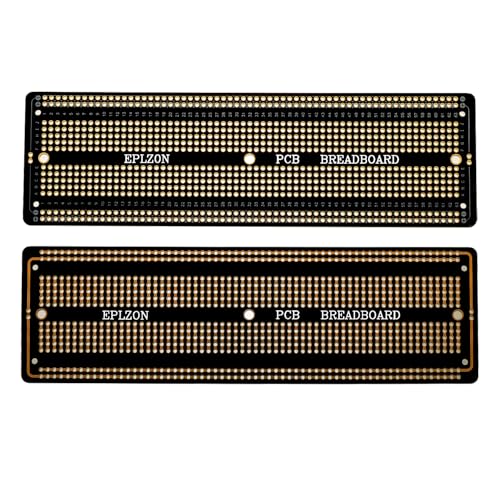 EPLOZN 2PCS 6.8"x2.05" & 2PCS 3.5"x2.05" Breadboard Kit Solderable Breadboards for Electronics Projects Compatible for DIY Soldering Circuits Projects Prototype Board,Black - color: Black
