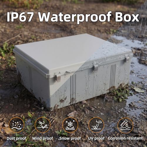 Joinfworld Outdoor Electrical Box 24.8"x20.9"x9.8" Weatherproof IP67 - size: 24.8"x20.9"x9.8"