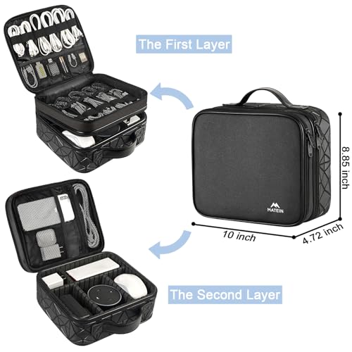 MATEIN Cable Organizer Bag, Travel Electronic Storage Cord Organizer Box - color: Black, size: Medium