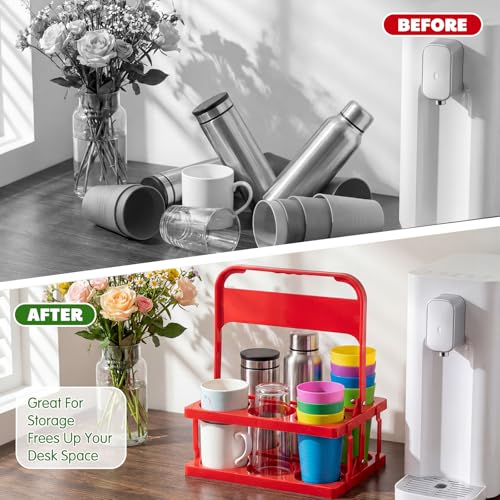 Reallnaive 3 Pcs Water Bottle Carrier Collapsible Drink Caddy with Handle