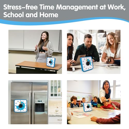 TWENTY5 SEVEN 7.5-Inch Visual Timer, Battery-Free 60-Minute Countdown Clock - color: Hungry Blue Fish