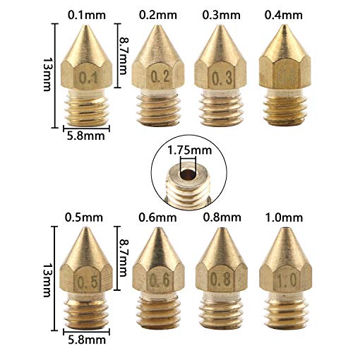 Ellbest 16PCS MK8 3D Printer Nozzle Extruder Kit