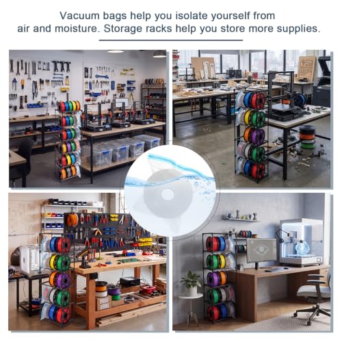 Kajaia 3D Printer Filament Storage Rack 5 Tier with 20 Vacuum Storage Bags
