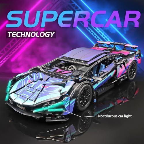 STEM Sport Racing Building Car, 1:14 Building Blocks and Construction Toy - style: Static Version-1186pcs