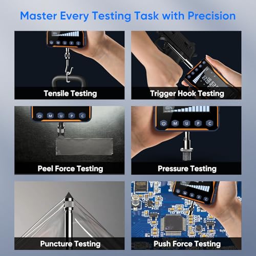 GOYOJO Digital Force Gauge 500N&110LB with Extra-Large Screen and Bold Font, High Precision Multi-Unit Display for Push-Pull Testing, Trigger Pull Measurement, and Industrial Quality Control - color: 500N Pro