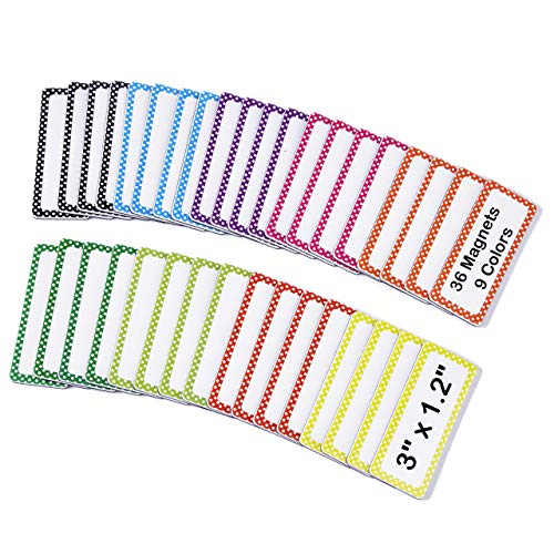 36 pcs Magnetic Name Tags Plates, Office & School Supplies, Magnetic Dry Erase Labels for White Board & Refrigerator (Pack of 2) - size: 3" x 1.2" (Pack of 2)