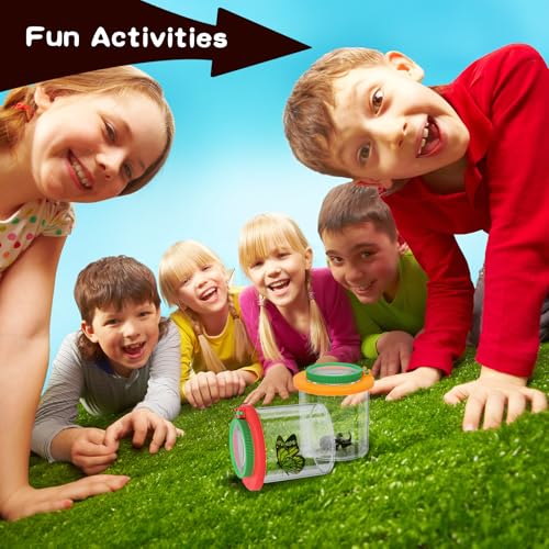 Coopay 32 Pieces Magnifying Insect Box - Bug Viewer, Critter Insect Cage, Container, Bug Catcher Cage, Jar Collecting Kit for Children, Kids Science Nature Exploration Tools - style: 32 Pack Set