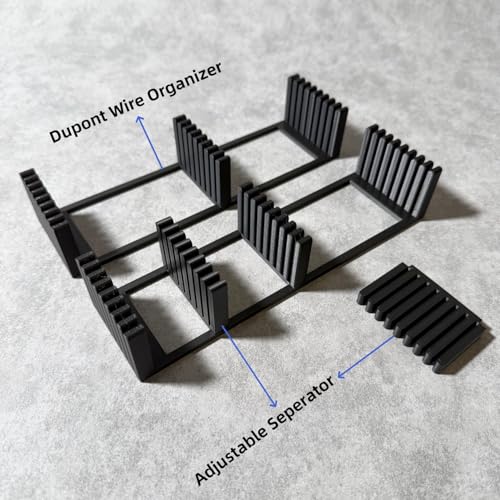 Dupont Wire Organizer with Adjustable Seperator, Cable Management Kit for Jumper Wires, for DIY, Maker Projects, Pack of 2