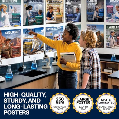 YUSPENYE 16pcs Science Career Posters, 11x14in STEM Classroom Decor