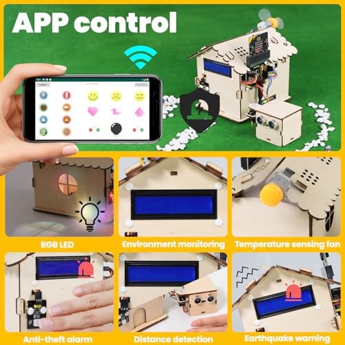 KEYESTUDIO Smart House Kit for Micro:bit V2(not Included), DIY Microbit Home Automation Educational STEM Kit for Beginners 15+