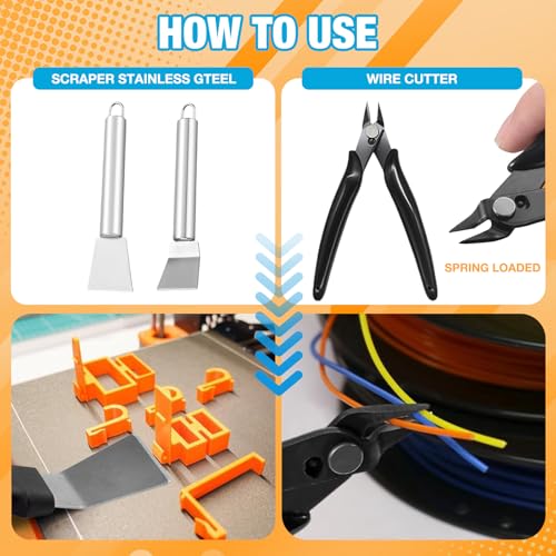 3D Printer Tool Kit Essential 3D Printer Tools Accessories for Removing, Smoothing, Finishing, Deburring, Craving, for Bambu Lab, Ender3
