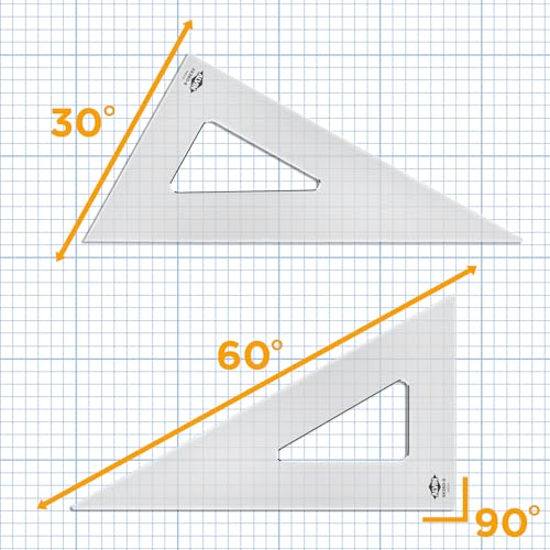 Alvin, SK360-10, 10" Smoke-Tint Triangle Ruler, Math Geometry Tool - 30/60 Degrees - size: 10", style: 30/60 Degree